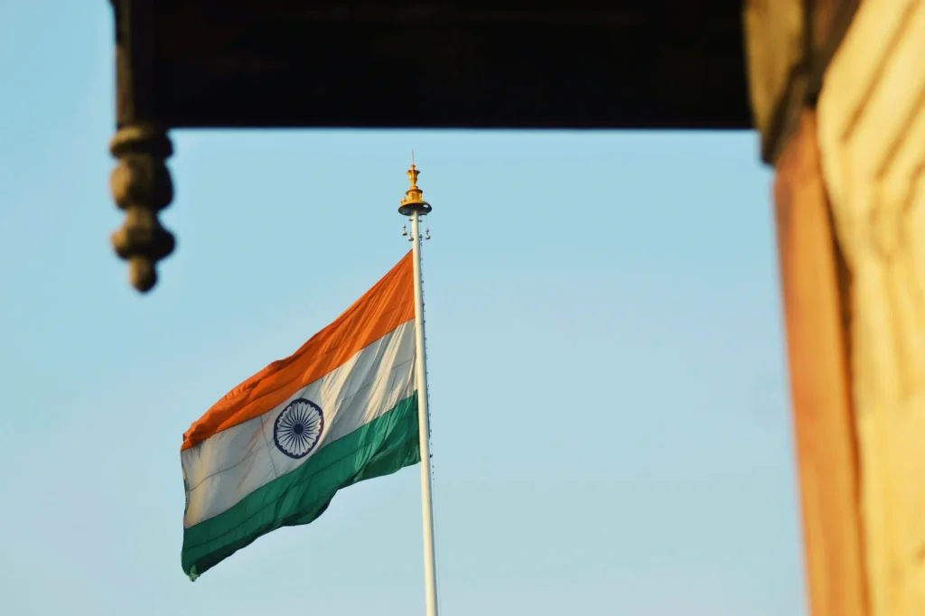 Indian national flag representing India's civil services and public service